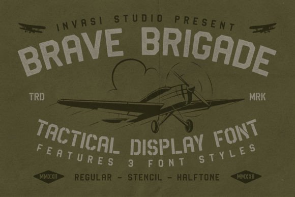 Brave Brigade Font: Military-Inspired Display Typeface for Bold Branding