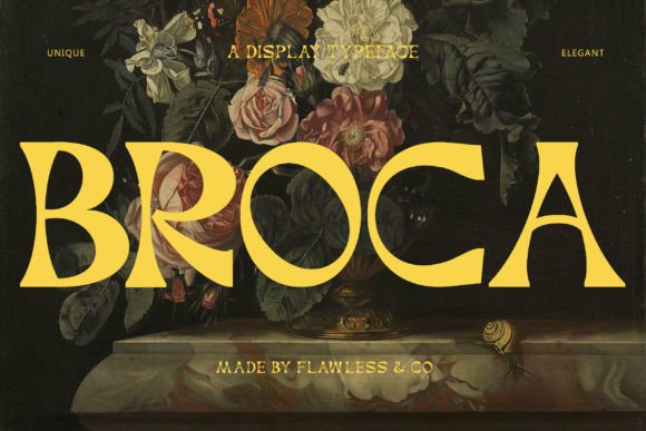 Broca Font: A Retro Bohemian Display Typeface for Handmade Brands