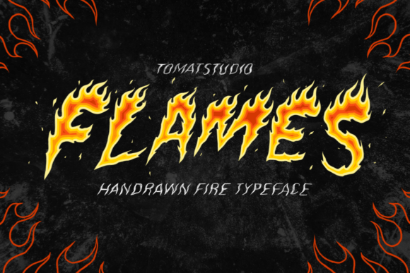 Flames Font: Handcrafted Fire Display Typeface for Crafters